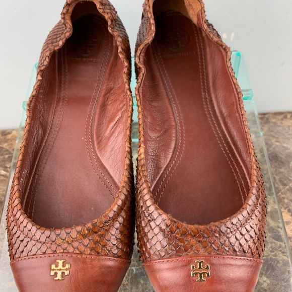 Tory Burch Brown Leather Casual Ballet Flats 7M - Picture 4 of 8